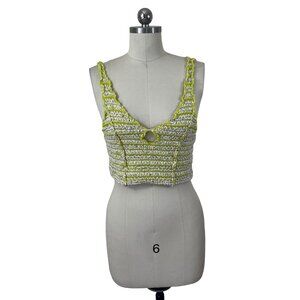 Out From Under Urban Outfitters Crop Top XL Green Floral Cottage Fairy Mod